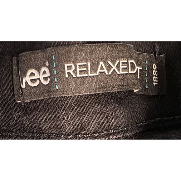 Lee Womens Black Relaxed Fit Straight Leg Jeans Denim Size 10 Petite 5 Pocket - Picture 4 of 13